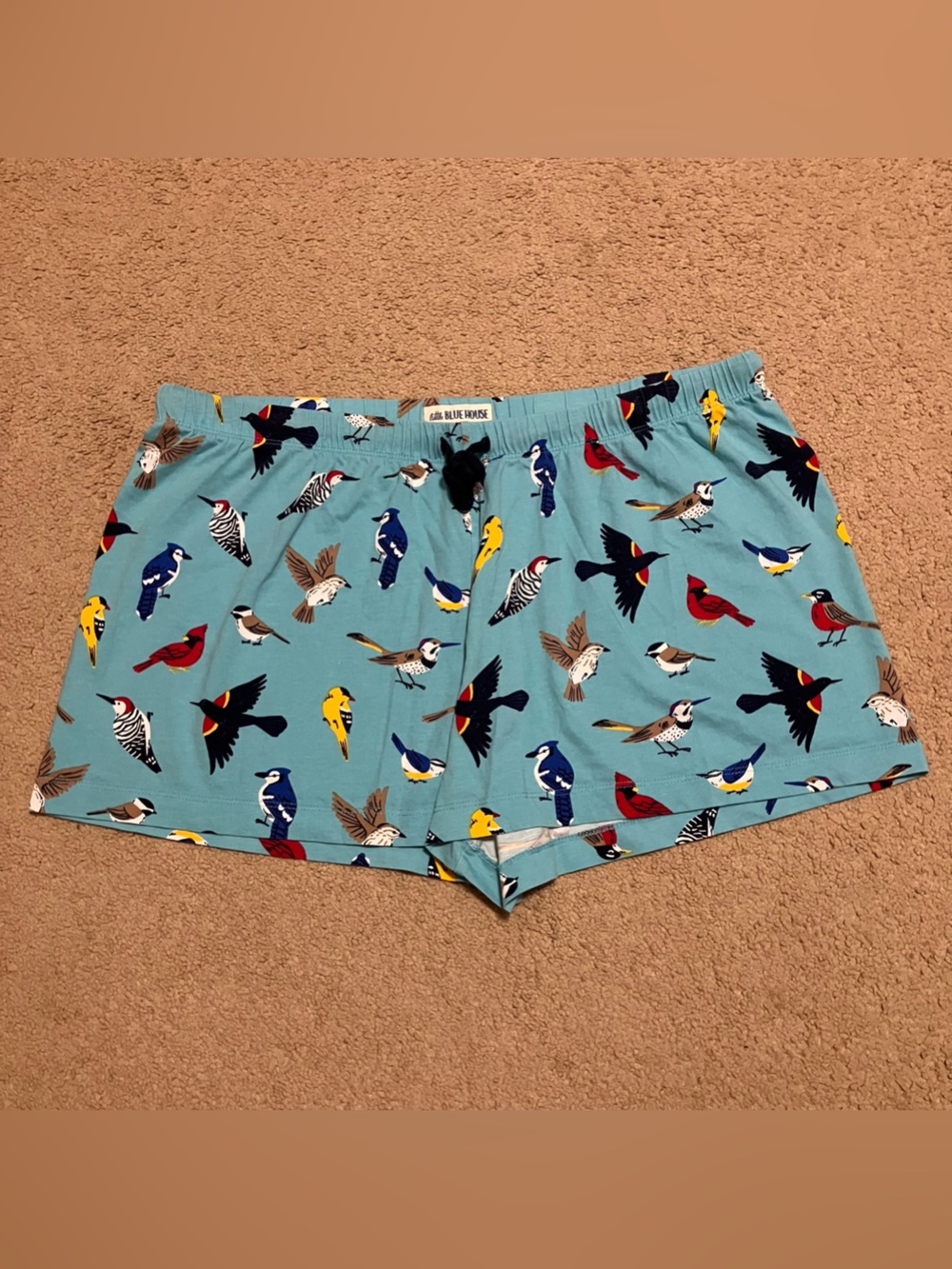 Little BLUE HOUSE Backyard Birds Women's Cotton Sleep Shorts Size L